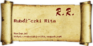 Rubóczki Rita névjegykártya