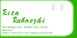 rita ruboczki business card